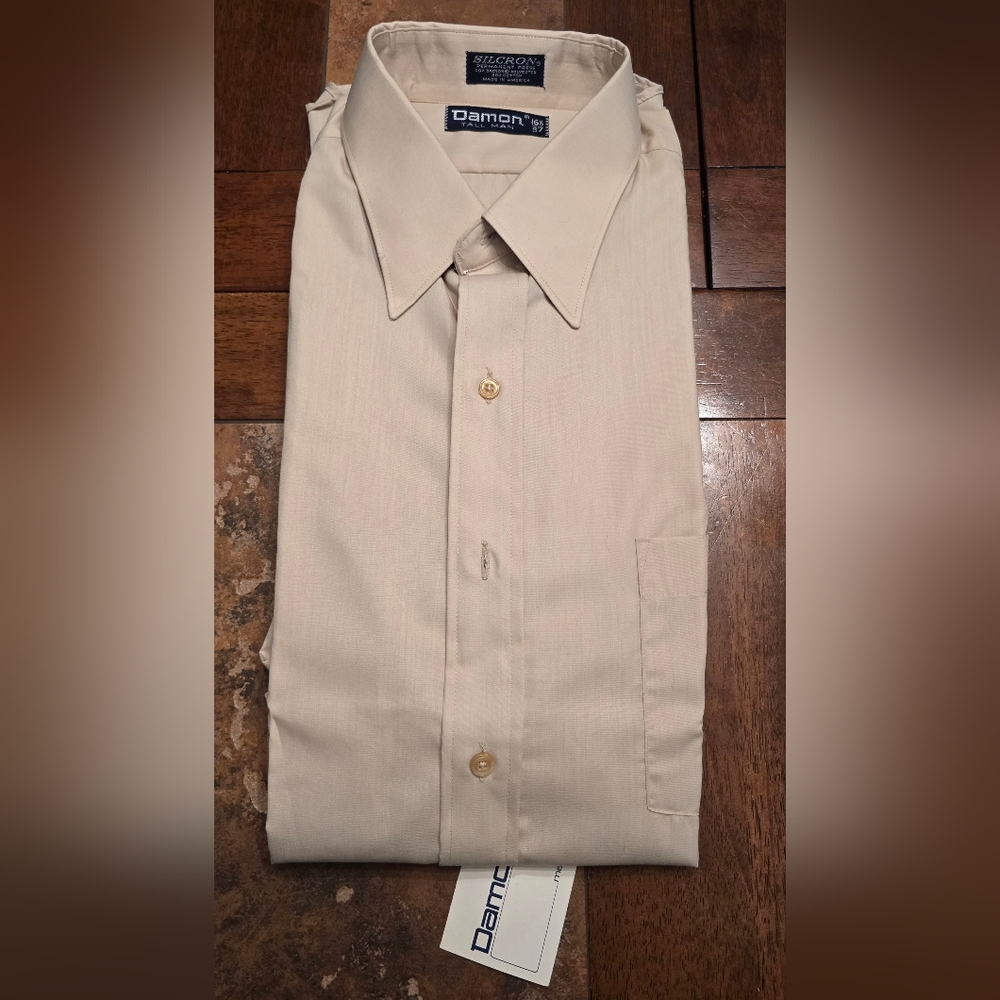 NWT Damon Tall Man Silcron Button Down  Long Sleeve Dress Shirt 16 1/2 37T